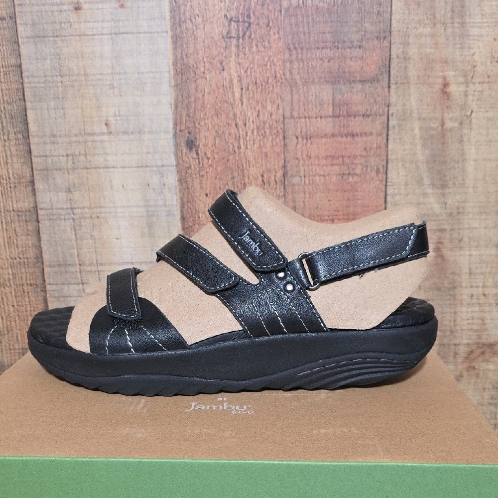 Jambu Black Strappy Comfort Adventure Designs Sandal